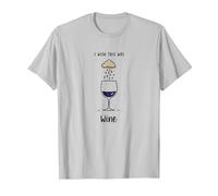 I Wish This Was Wine - Divertente Arte per Gli Amanti del Vino Maglietta, Uomo, Argento, S