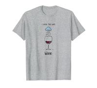 I Wish This Was Wine - Divertente Arte per Gli Amanti del Vino Maglietta, Uomo, Grigio Melange, L