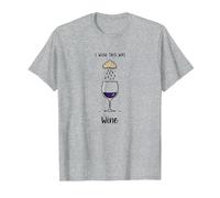 I Wish This Was Wine - Divertente Arte per Gli Amanti del Vino Maglietta, Uomo, Grigio Melange, M
