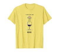I Wish This Was Wine - Divertente Arte per Gli Amanti del Vino Maglietta, Uomo, Limone, M