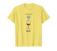 I Wish This Was Wine - Divertente Arte per Gli Amanti del Vino Maglietta, Uomo, Limone, XL