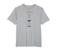 I Wish This Was Wine - Divertente Arte per Gli Amanti del Vino Maglietta, Uomo Taglie Grandi, Grigio Melange, 2X Tall
