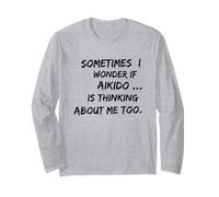 I WONDER IF AIKIDO divertente stile arti marziali Sensei detto Maglia a Manica