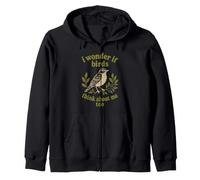 I Wonder If Birds Think About Me Design Bird Watching Felpa con Cappuccio