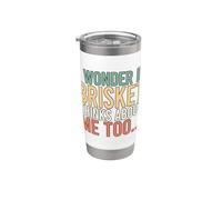 I Wonder If Brisket Thinks About Me Too Bicchiere termico in acciaio inox doppia parete