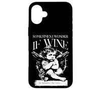 I wonder if Wine is missing me too - Thinking Angel - Funny Custodia per iPhone 16 Plus