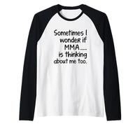 I Wonder MMA divertente arti marziali miste combattente Sensei studente Maglia con Maniche Raglan