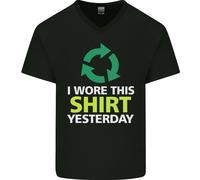 I Wore This Ieri Divertente Ambientali Uomo Scollo A V Cotone T-Shirt