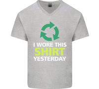 I Wore This Ieri Divertente Ambientali Uomo Scollo A V Cotone T-Shirt