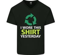 I Wore This Ieri Divertente Ambientali Uomo Scollo A V Cotone T-Shirt