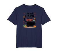 I Work Hard for The Kitty - Umorismo Amante dei Gatti Maglietta, Uomo Taglie Grandi, Navy, 4X Tall