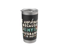 I Work Out Because My Husband Is Hot Workout Bicchiere termico in acciaio inox doppia parete