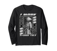 I Work While Others Talk Samurai Silent Grind Samurai Citazione Maglia a Manica