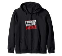 I Workout So I Can Eat Garbage Fitness Esercizio Umorismo -- Felpa con Cappuccio