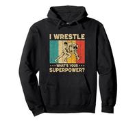 I Wrestle Qual è Il Tuo superpotere Vintage Wrestling Wrestler Felpa con Cappuccio