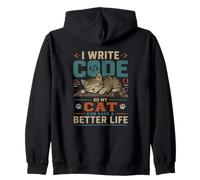 I Write Code so My Cat Can Have a Better Life Funny G elpa con Cappuccio