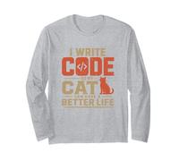 I Write Code so My Cat Can Have a Better Life Funny Geek Maglia a Manica