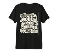 I Write Code so My Cat Can Have a Better Life Funny Geek Maglietta Premium