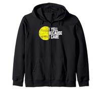 I Yell Because I Care, fan di softball divertente Felpa con Cappuccio