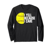 I Yell Because I Care, fan di softball divertente Maglia a Manica