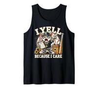 I Yell Because I Care Sports Cat Meme Allenatore di baseball Canotta