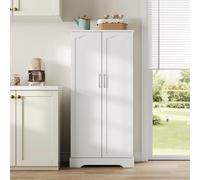 I0I&I0I Armadio da cucina 128,5 cm - credenza LED a buffet in stile rustico con 2 ante e ripiani regolabili, casale per cucina, sala da pranzo, soggiorno (stile 2)