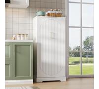 I0I&I0I Armadio da cucina 128,5 cm - credenza LED a buffet in stile rustico con 2 ante e ripiani regolabili, casale per cucina, sala da pranzo, soggiorno (stile 3)