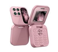 i17 PRO - Mini telefono cellulare pieghevole, con radio FM, voce magica, lista nera, vibrazione, 2 schede SIM, piccolo display pieghevole, facile da usare, regalo per la festa del papà/festa della