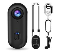 i3 4K Thumb Action Camera, Piccole dimensioni, Montabile ovunque, Piccola fotocamera corpo con clip a molla, Vlogging portatile, Vivavoce POV Registrazione, Casco Cam per Ciclismo, Moto (64G-Card,
