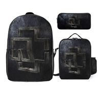 i4571 Zaino Rammstein, kit per la scuola, borsa porta pranzo, astuccio portapenne e accessori w4571