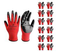 I9 Essentials Guanti da lavoro senza cuciture, guanti di sicurezza rivestiti in nitrile da uomo, guanti di sicurezza leggeri per la lavorazione del legno, per il giardinaggio e la lavorazione del