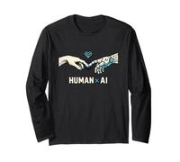 IA Futuro Tech Minimal Human Geek Style Design Maglia a Manica