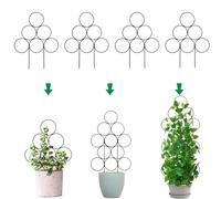 IA Garden, Traliccio per piante rampicanti da interni, supporto impilabile per piante in vaso, piccolo traliccio in filo metallico per piante da appartamento da 4 cm, per edera ornamentale, nero