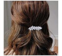 Iaceble Fermaglio per capelli con perle di strass, fermaglio per capelli vintage con perle argentate, accessorio decorativo per capelli per donne e ragazze con perle (argento)