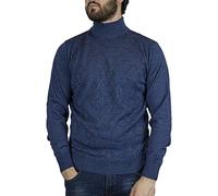 Iacobellis Maglione Uomo Pullover Lupetto con Intarsio a Rombi Misto Lana Merinos Extrafine Made in Italy XL 50 Avion