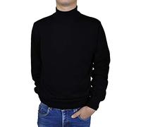 Iacobellis Maglione Uomo Pullover Lupetto Misto Lana Merinos Extrafine Made in Italy 4XL Nero