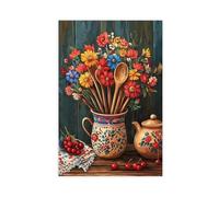 IADNG Poster su tela con illustrazione di cucchiaio dipinto russo, decorazione per camera da letto, paesaggio decorativo, idea regalo, 50 x 75 cm