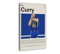 IADNG Poster su tela con Stephen Curry, Golden State Warriors, NBA Fan della NBA, decorazione per camera da letto, regalo, 30 x 45 cm
