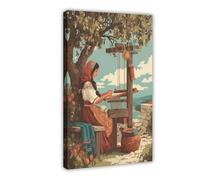 IADNG Poster su tela, motivo: tessitore sardo sotto il fico = decorazione per camera da letto, paesaggio decorativo, regalo, 30 x 45 cm