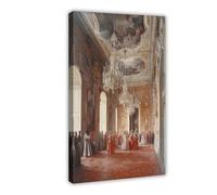 IADNG Stampa artistica su tela con affresco Royal Court, decorazione per camera da letto, paesaggio, regalo, 50 x 75 cm