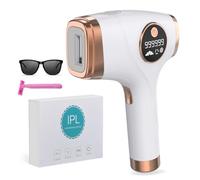 IAEVGGA Dispositivo di depilazione IPL, portatile, per la riduzione permanente dei capelli, per uomini e donne, depilatore domestico con rasoio e occhiali, 999.999 flash, ascelle, schiena, gambe
