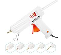 IAGULASEON Pistola per colla a caldo con stick di colla, 100 Watt con 5 ugelli in rame, strumento di riparazione manuale regolabile, progetti artistici e artigianali, riparazioni rapide