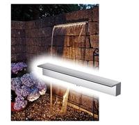IAGWNNWY 1 Canale di Scarico for Fontana a Cascata in Acciaio Inossidabile - Flusso Personalizzabile da 8 a 70 Pollici for Giardino, Patio, Spa e laghetti for Pesci(Silver,60in)