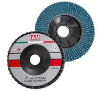 IAM Flap Disc Plastica Singola | 115 x 22 mm | Dischi smerigliatrice | Dischi Lamellari Professionali Abrasivo Zirconio | Blu |Dischi Abrasivi Lamellare (1 pezzo, 60 grana)