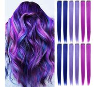 IAMERUI Extension colorate per capelli per ragazze (blu viola lavanda)