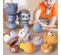 IAMIAN - Mini set da bowling per bambini, 6 birilli e 2 palle, morbido set multicolore, giocattolo educativo per interni ed esterni, per bambini da 3 anni in su