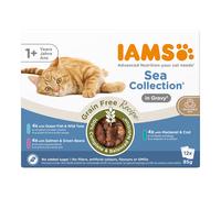 IAMS Cibo umido per gatti Advanced Nutrition Grain Free Sea Collection in salsa - 12 x 85 g