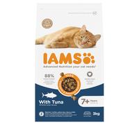 IAMS Cibo secco per gatti Senior con tonno - Alimenti secco per gatti anziani dai 7 anni, 3 kg