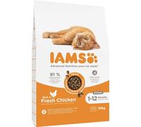 IAMS Cat Kitten & Junior All Breeds cibo secco per pollo per gatti pollo 10 kg