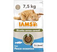 IAMS Cibo per gatti senza cereali con pesce - Alimenti secco per gatti adulti da 1 anno, 7,5 kg